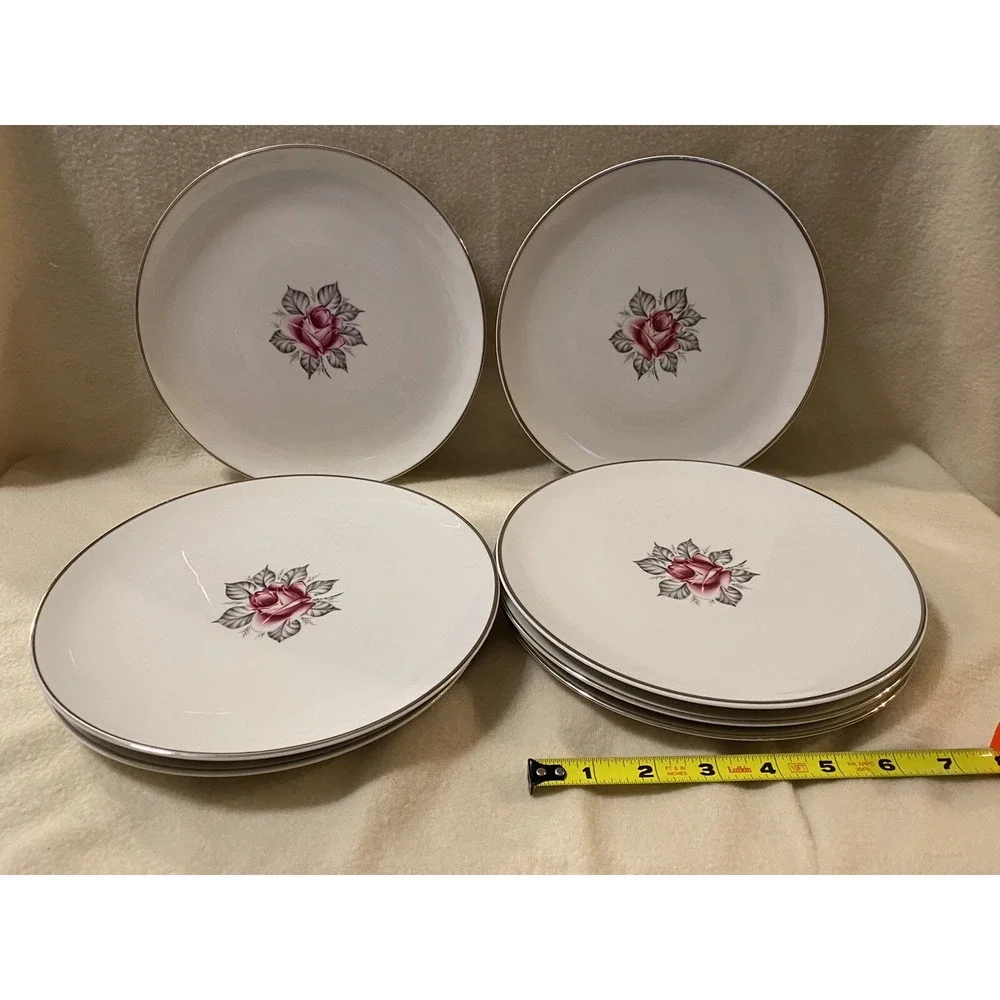 ROYAL JACKSON NORMANDY ROSE SALAD PLATES - 8 Plates